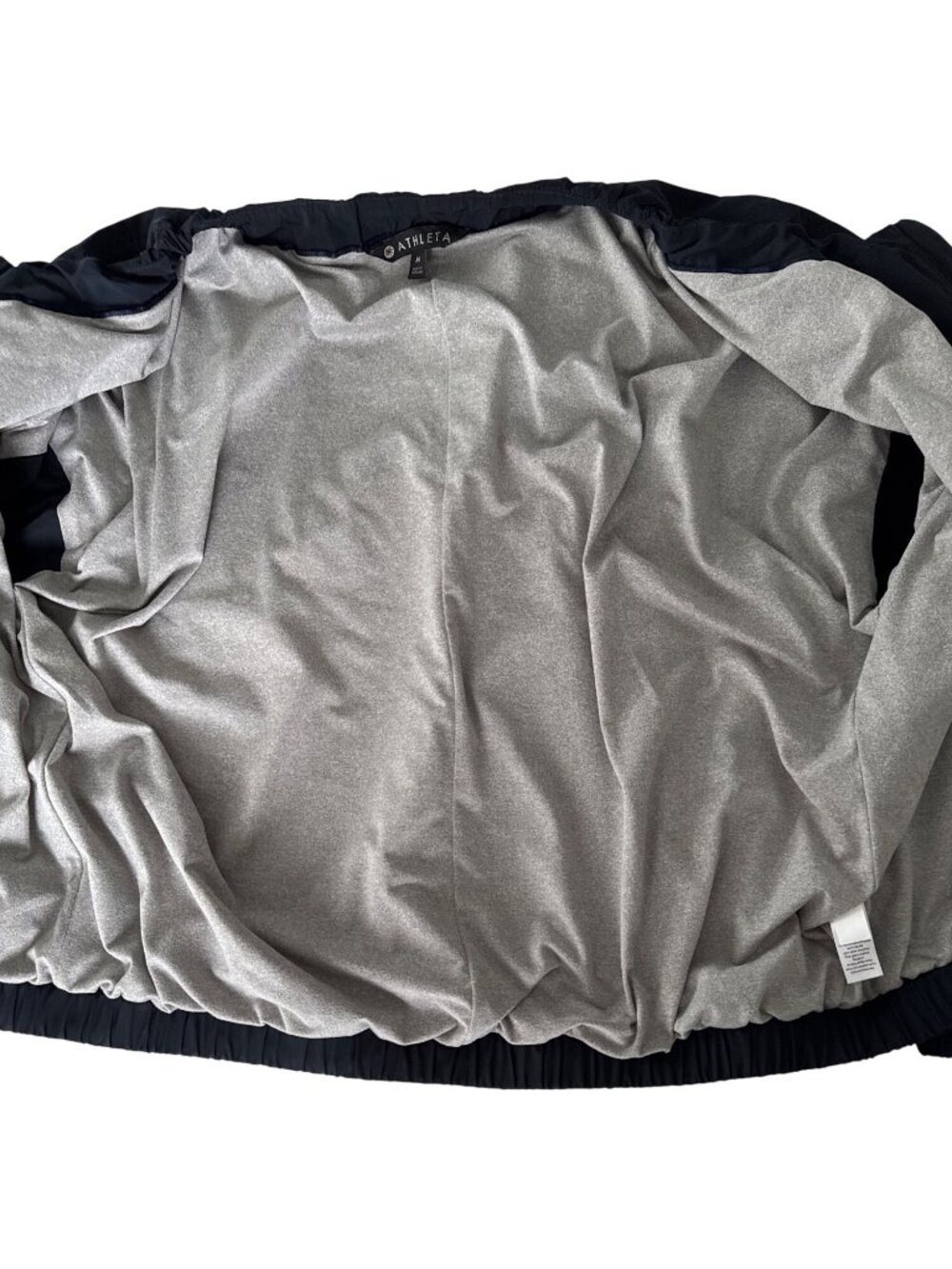 Athleta Chill Bomber Jacket 202074-04 Womens M Navy Captain Lined Zip Drawstring - Picture 7 of 16